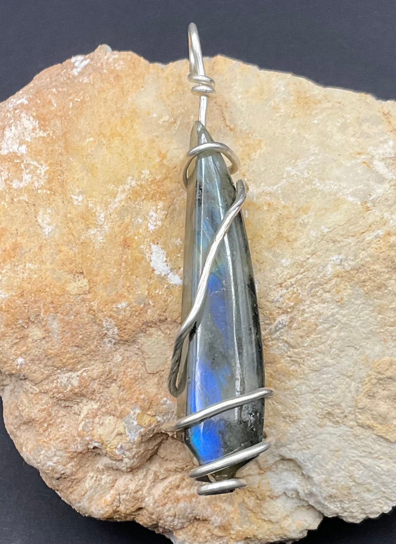 Labradorite Pendant #10 Wire Wrapped