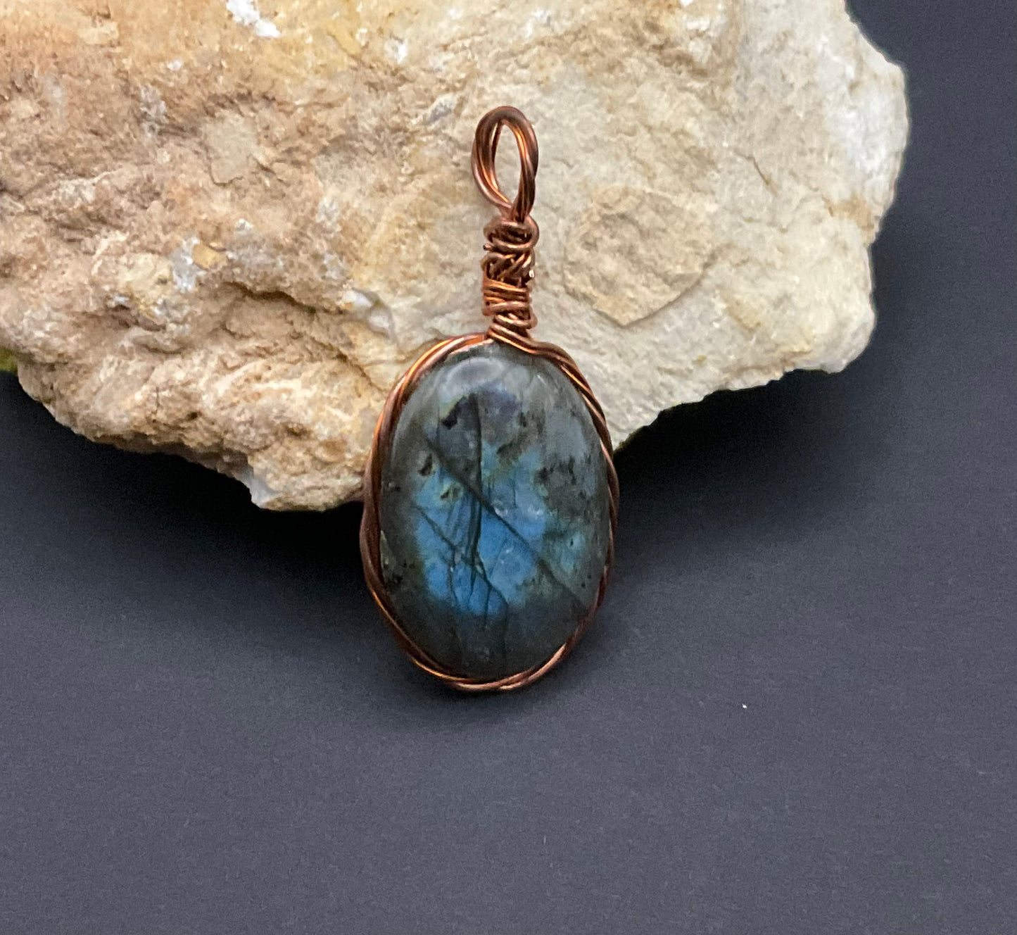 Labradorite Pendant #07 Wire Wrapped