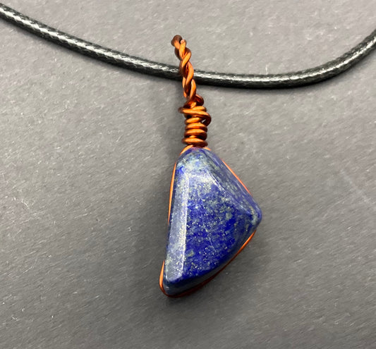 Lapis Lazuli Pendant #05 Wire Wrapped