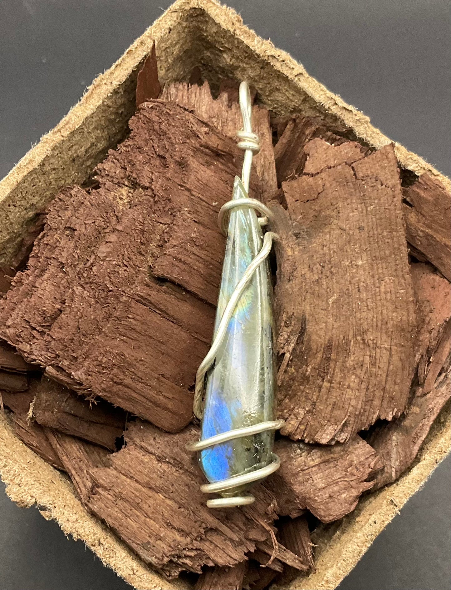 Labradorite Pendant #10 Wire Wrapped