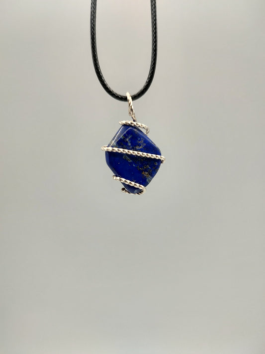 Lapis Lazuli Pendant #07 Wire Wrapped