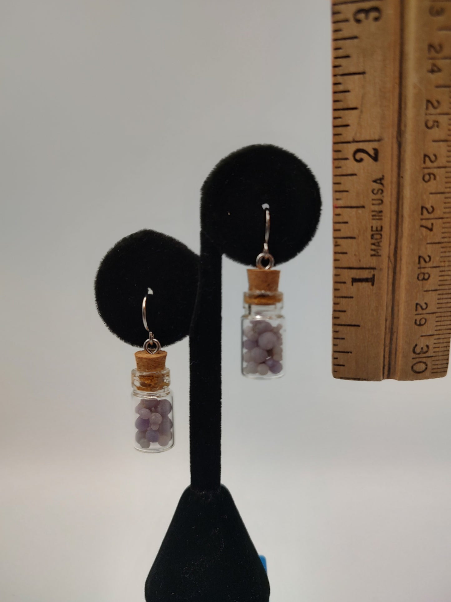 Grape Agate Earrings Vials