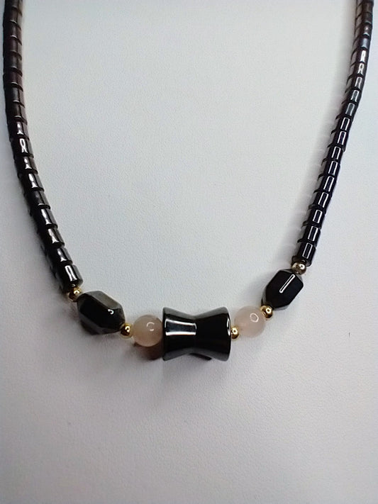 Hematite & Rose Quartz Necklace