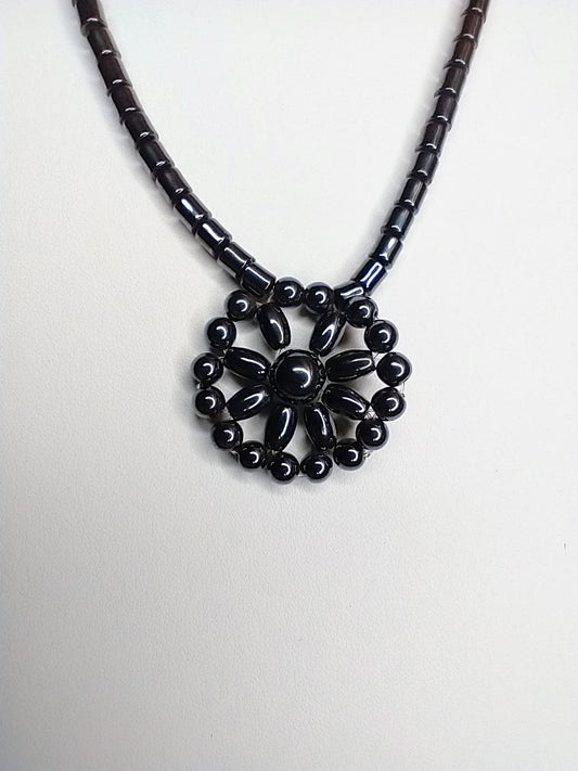 Hematite Flower Necklace