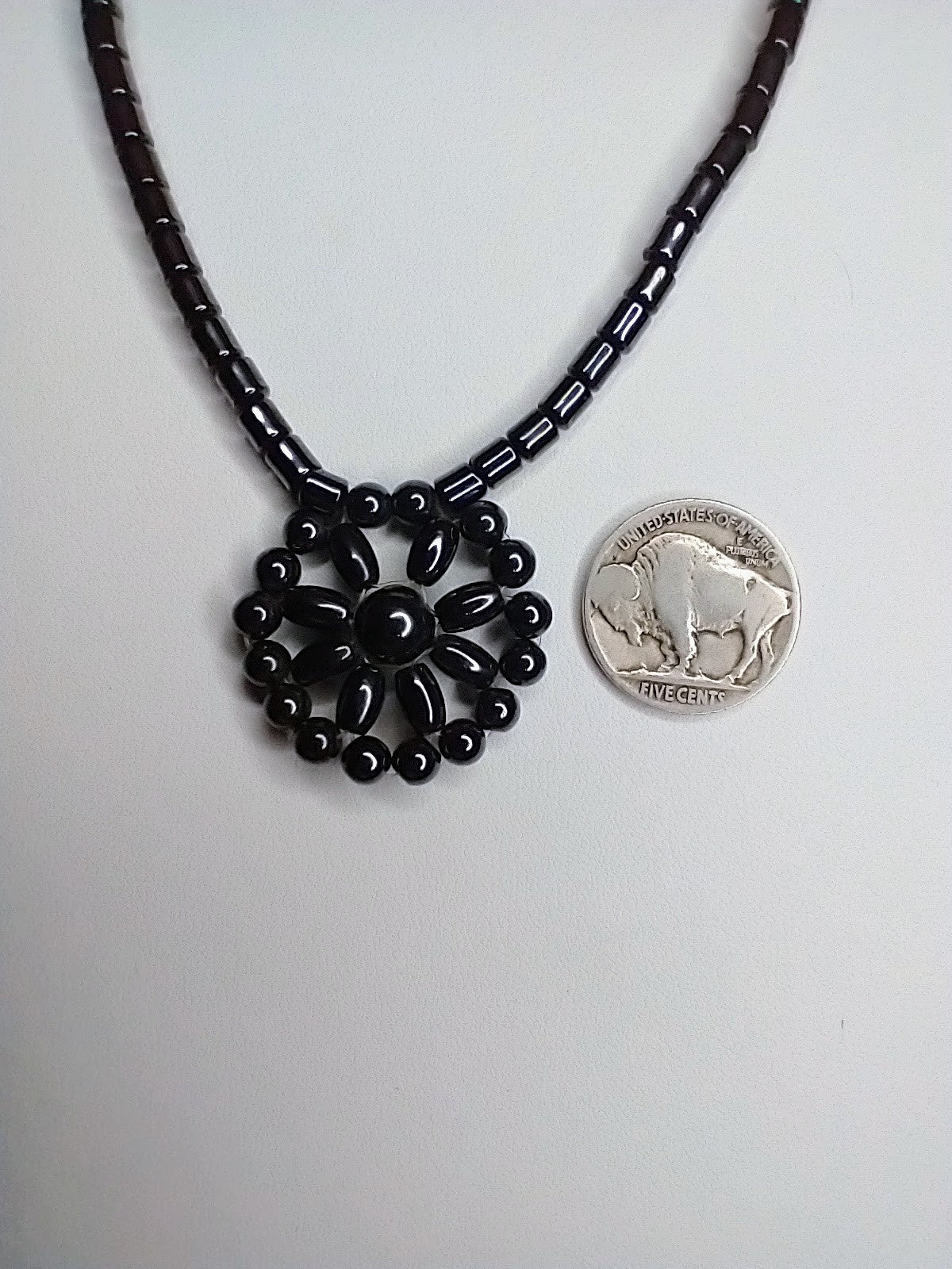 Hematite Flower Necklace