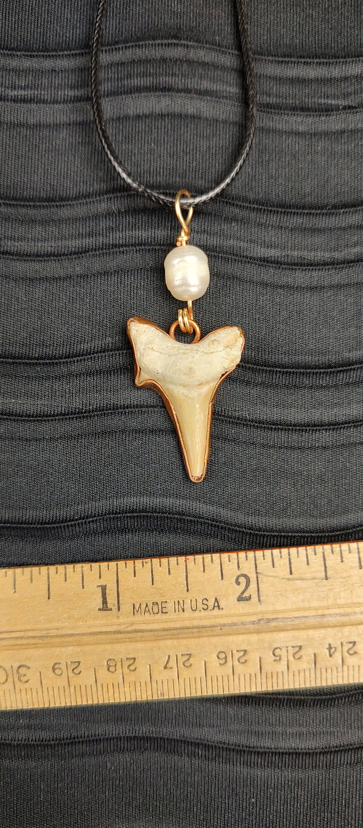 Shark Tooth with Pearl Pendant