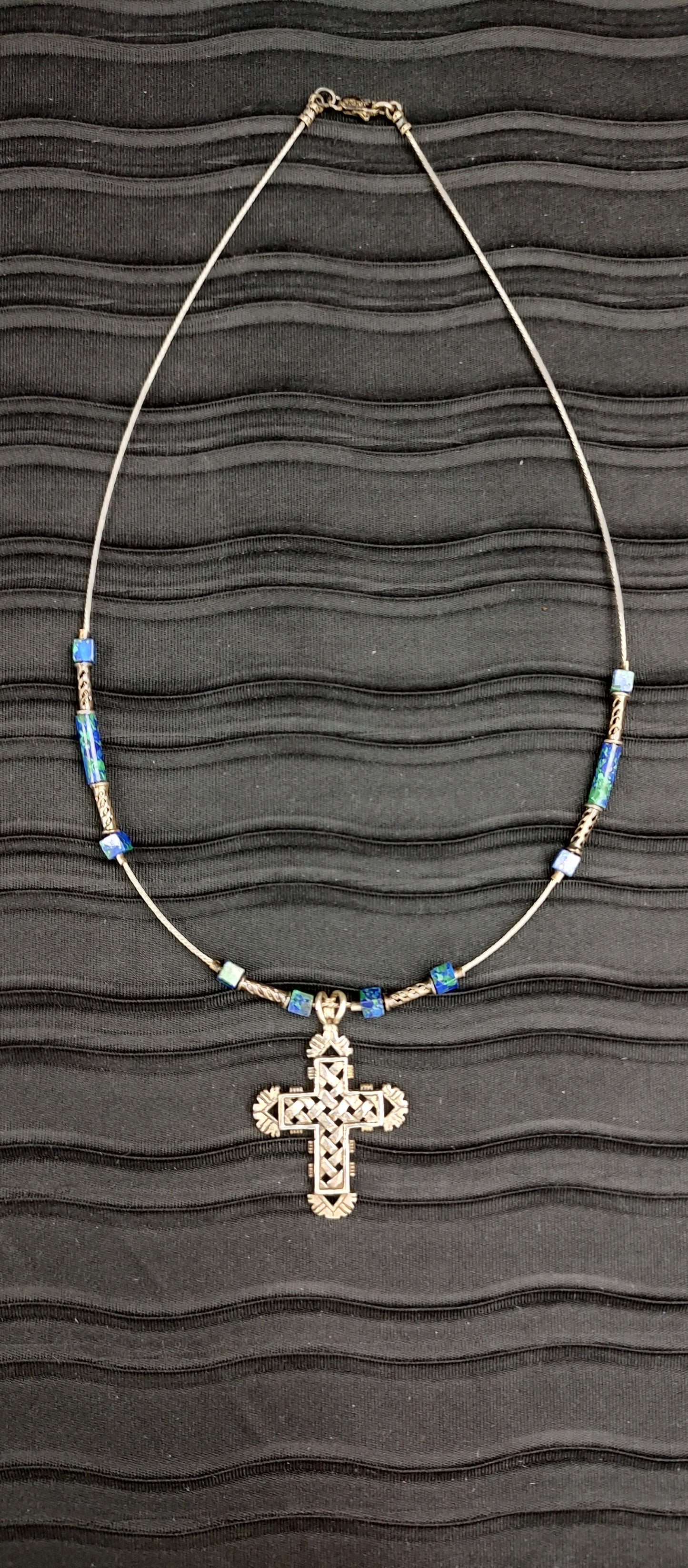 Azurite Cross Necklace