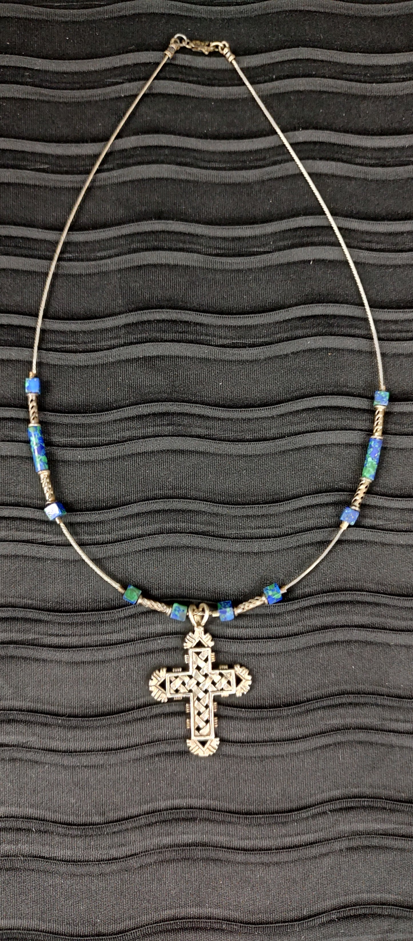 Azurite Cross Necklace