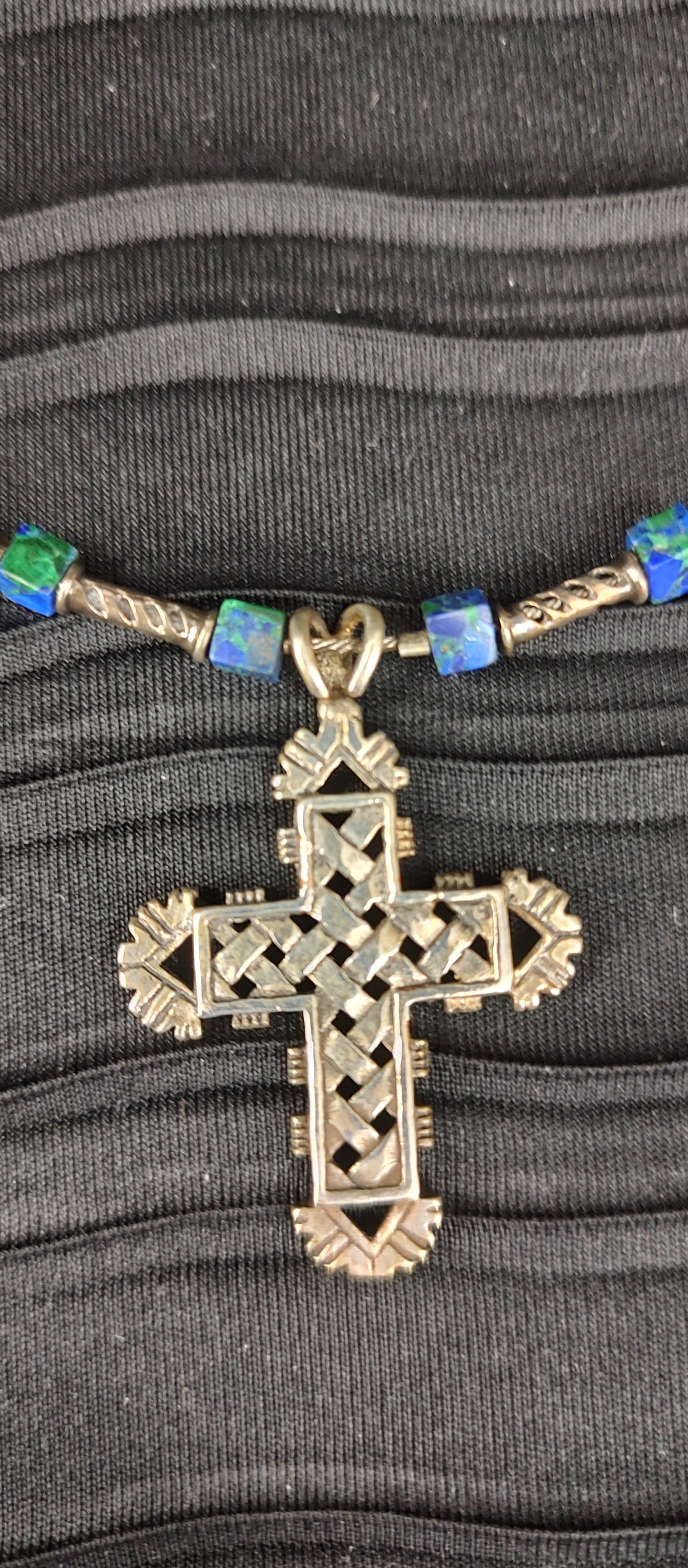 Azurite Cross Necklace