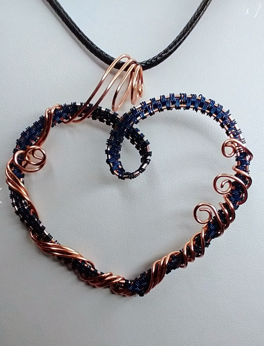 Blue & Copper Heart pendant