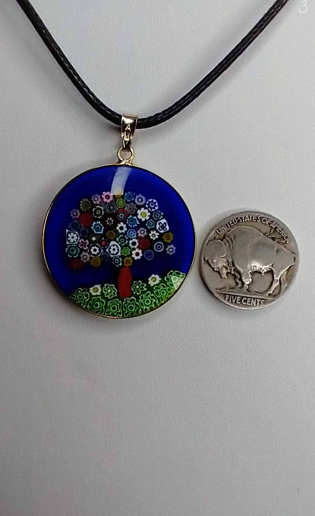 Millefiori Gold Glass Pendant