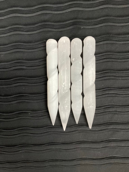 Selenite Collection Swirly Wand